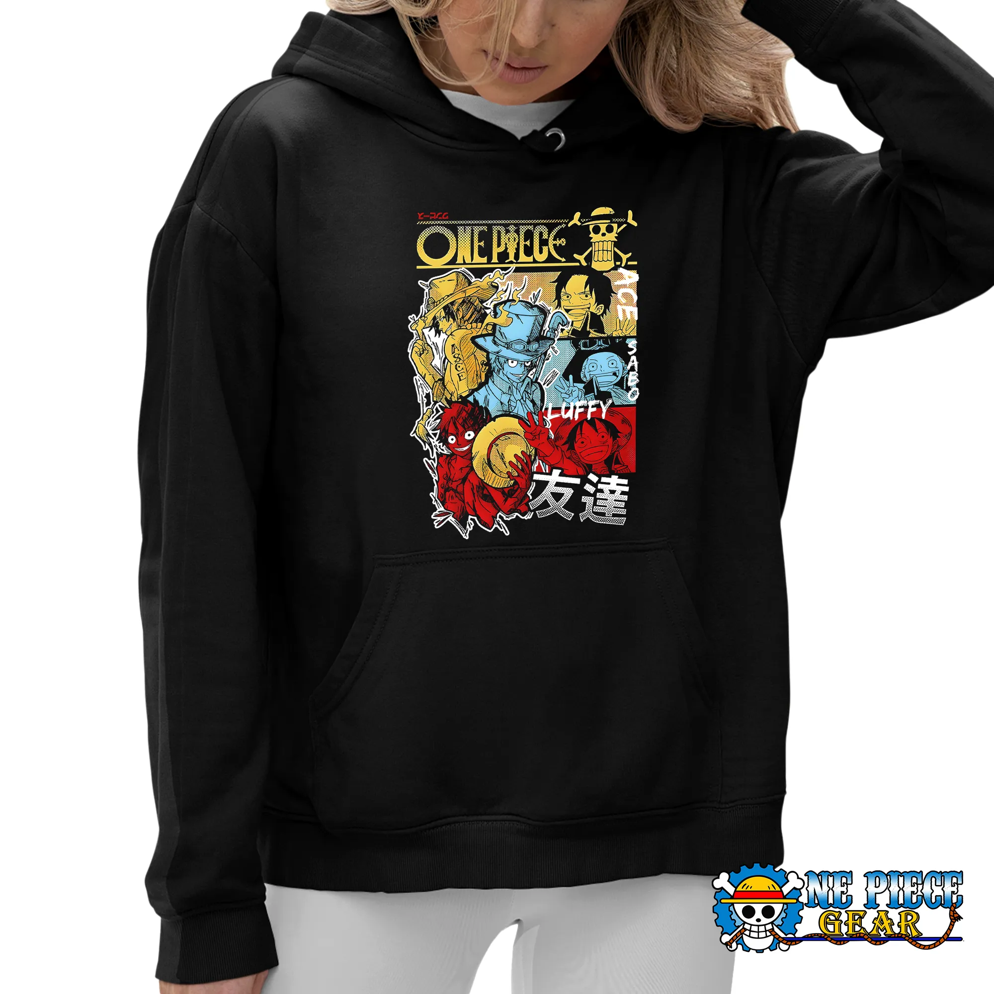 One Piece Brothers Hoodie – Luffy, Ace, and Sabo