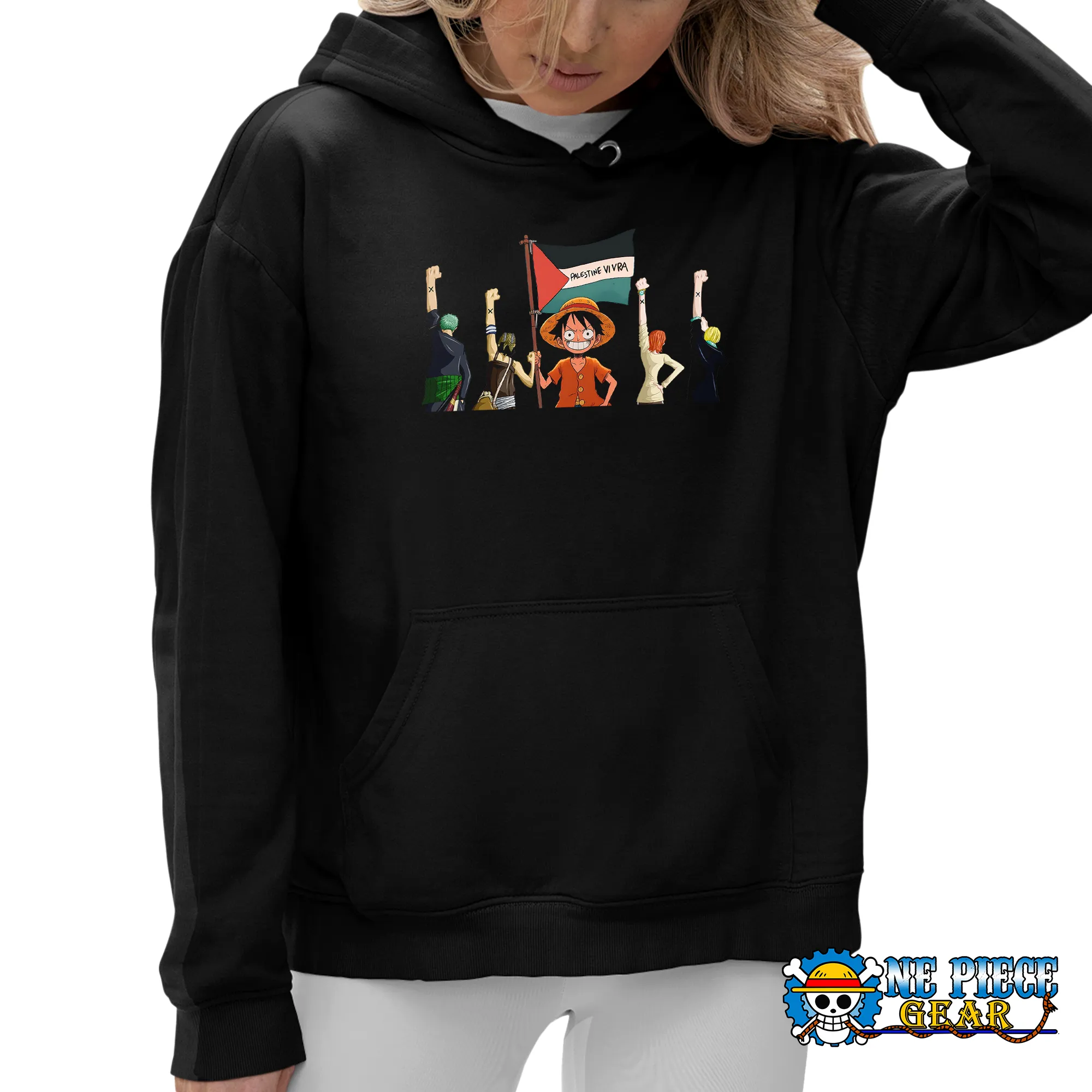One Piece Straw Hat Pirates Palestine Hoodie