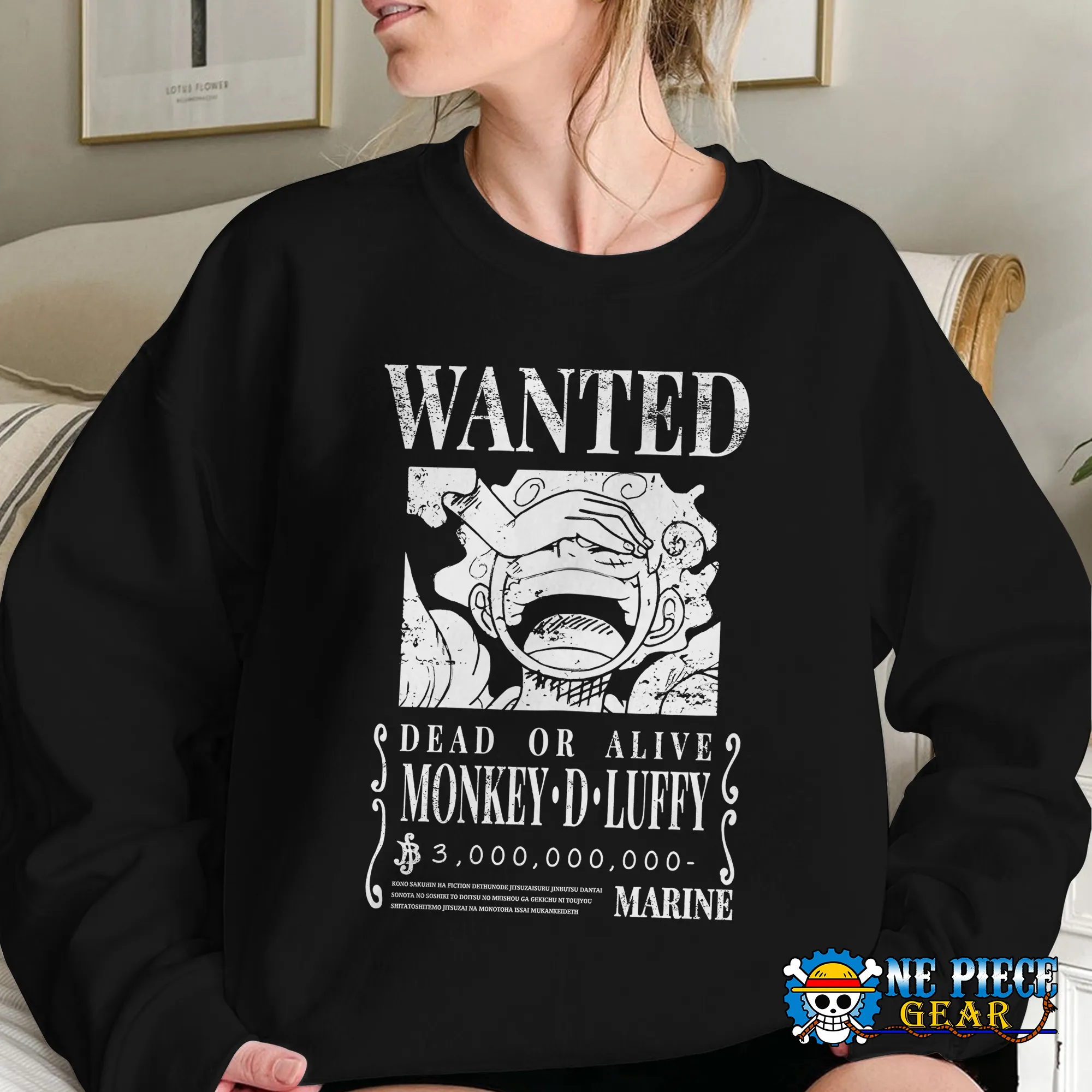 Monkey D Luffy Wanted Poster Gear 5 Sweatshirt