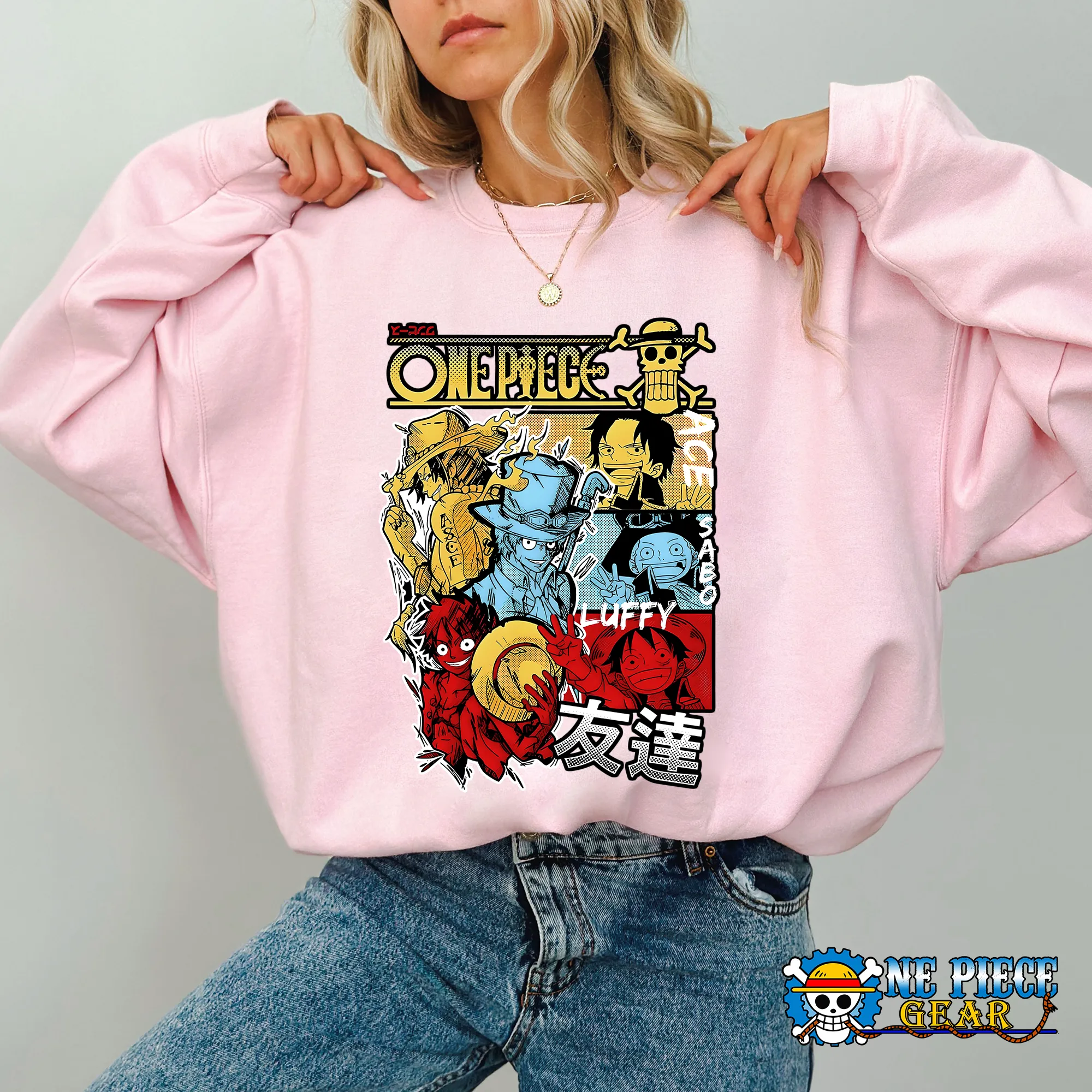 One Piece Brothers Sweatshirt – Luffy, Ace, and Sabo
